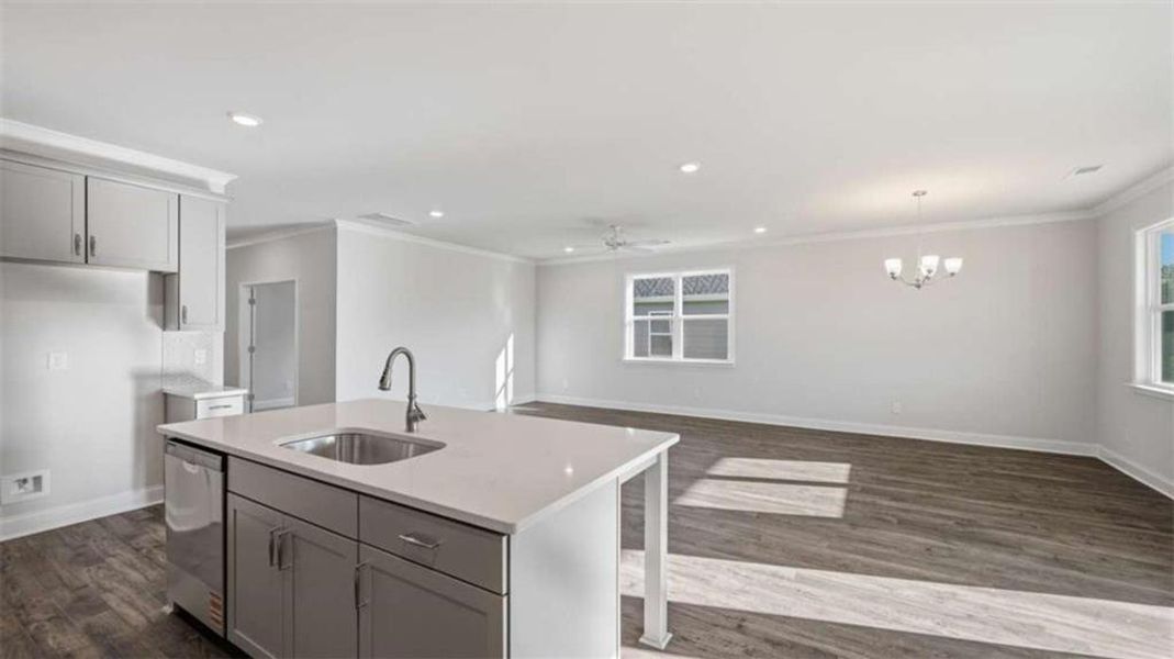 Furnished interior view inside a new home in Oak Ridge Meadows - Active Adult, Locust Grove (Image 8). Furnished interior view inside a new home in Oak Ridge Meadows - Active Adult, Locust Grove (Image 8).