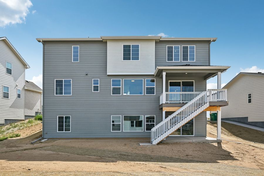 Exterior details and patio area of a home in The Aurora Highlands, Aurora (Image 18).