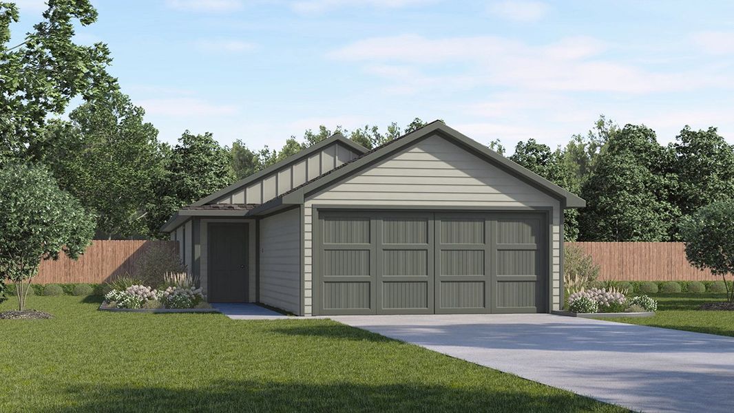 Representative exterior photo of a completed home built from the The Benbrook by D.R. Horton in Blue Ridge Ranch, San Antonio, TX (Image 1). Representative exterior photo of a completed home built from the The Benbrook by D.R. Horton in Blue Ridge Ranch, San Antonio, TX (Image 1).