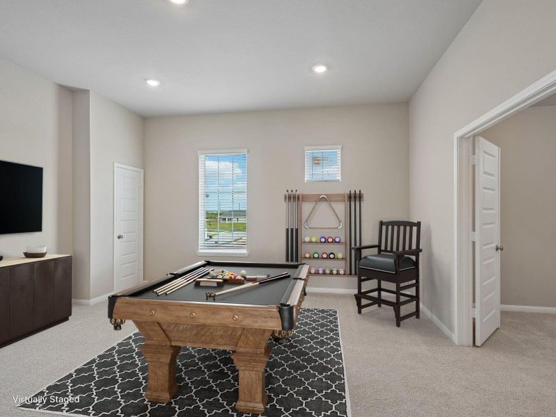 Furnished interior view inside a new home in Massey Oaks - Estate Series, Pearland (Image 28).