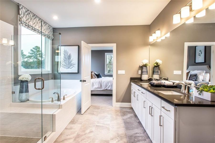 Furnished interior view inside a new home in Hopewell Reserve, Cumming (Image 16). Furnished interior view inside a new home in Hopewell Reserve, Cumming (Image 16).