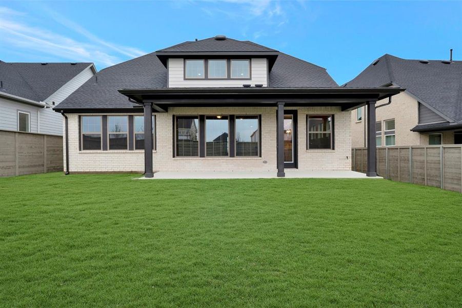 Exterior details and patio area of a home in Treeline, Justin (Image 2). Exterior details and patio area of a home in Treeline, Justin (Image 2).