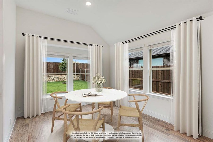 Furnished interior view inside a new home in Wildflower Ranch 60-65, Fort Worth (Image 6). Furnished interior view inside a new home in Wildflower Ranch 60-65, Fort Worth (Image 6).