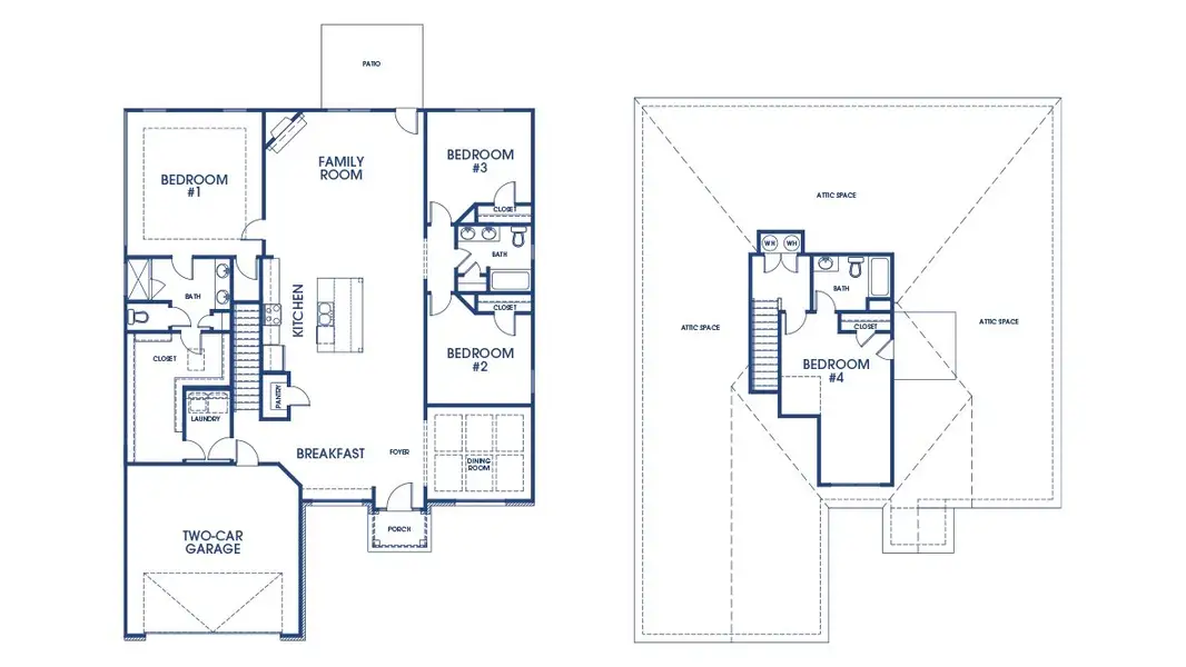 2D floor plan layout of this home in Evergreen Crossing, Locust Grove, GA (Image 2).