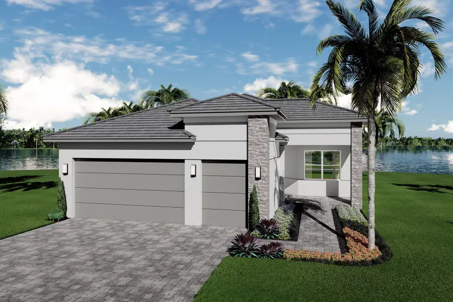 Representative exterior photo of a completed home built from the Annabelle by GL Homes in Valencia Ridge (55+), Wesley Chapel, FL (Image 2).