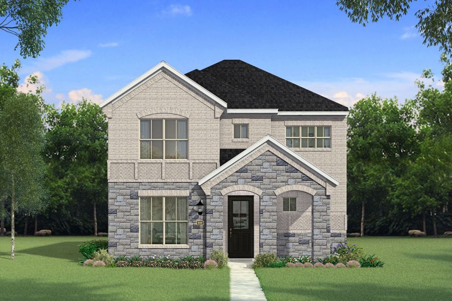 Representative exterior photo of a completed home built from the Trinity by Mattamy Homes in Bayside, Rowlett, TX (Image 4).