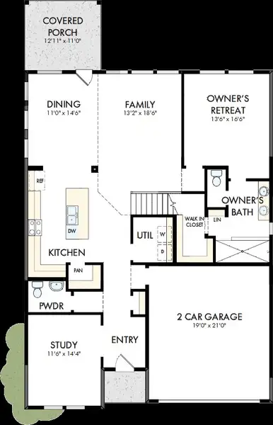 2D floor plan layout of this home in Meyer Ranch – Select Reserve Series, New Braunfels, TX (Image 2).