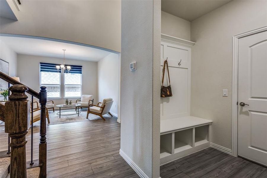 Convenient mud room right off the entry from the garage. Convenient mud room right off the entry from the garage.