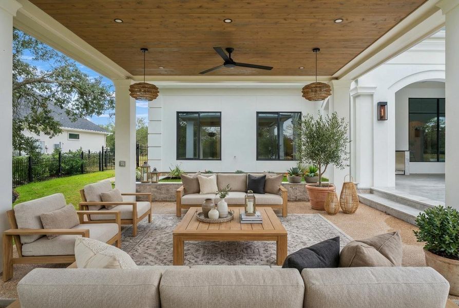 Exterior details and patio area of a home in , Bryan (Image 28).