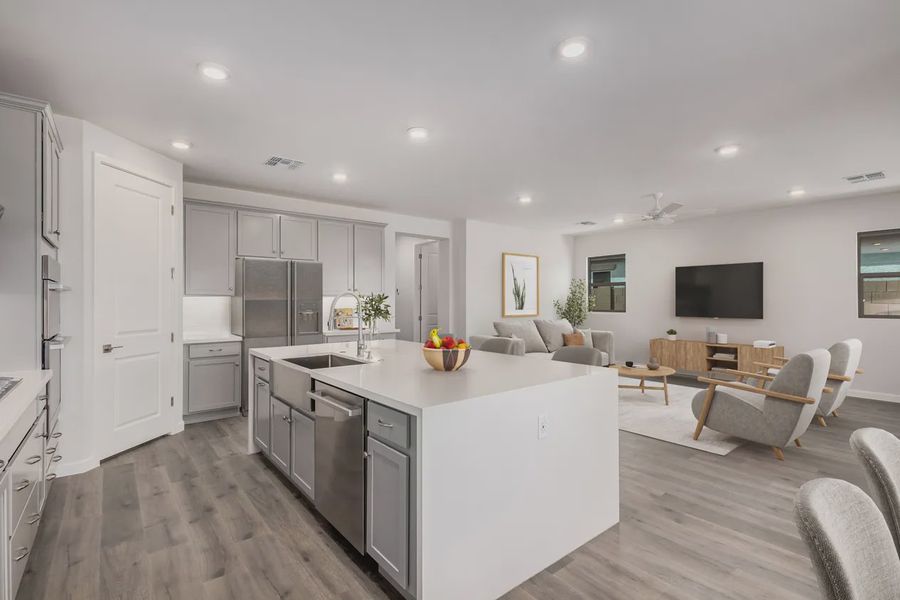 Representative furnished interior of a home built from the Desert Rose by Elliott Homes in Forté at Granite Vista, Waddell (Image 9). Representative furnished interior of a home built from the Desert Rose by Elliott Homes in Forté at Granite Vista, Waddell (Image 9).