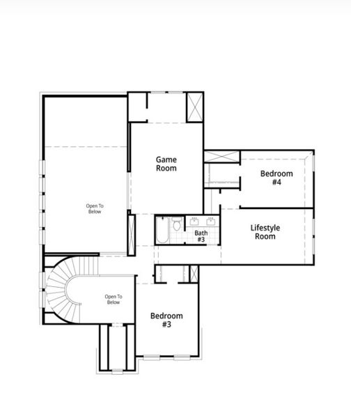 2D floor plan layout for the Regis Plan by Highland Homes in Mosaic: Artisan Series - 60ft Lots, Prosper, TX (Image 27). 2D floor plan layout for the Regis Plan by Highland Homes in Mosaic: Artisan Series - 60ft Lots, Prosper, TX (Image 27).