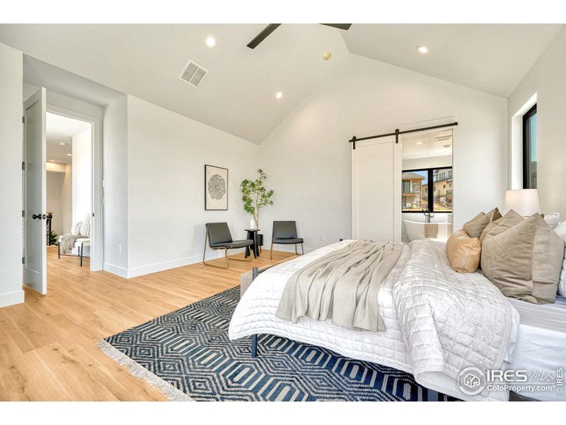 Vaulted Ceilings Primary Bedroom. Upper Level