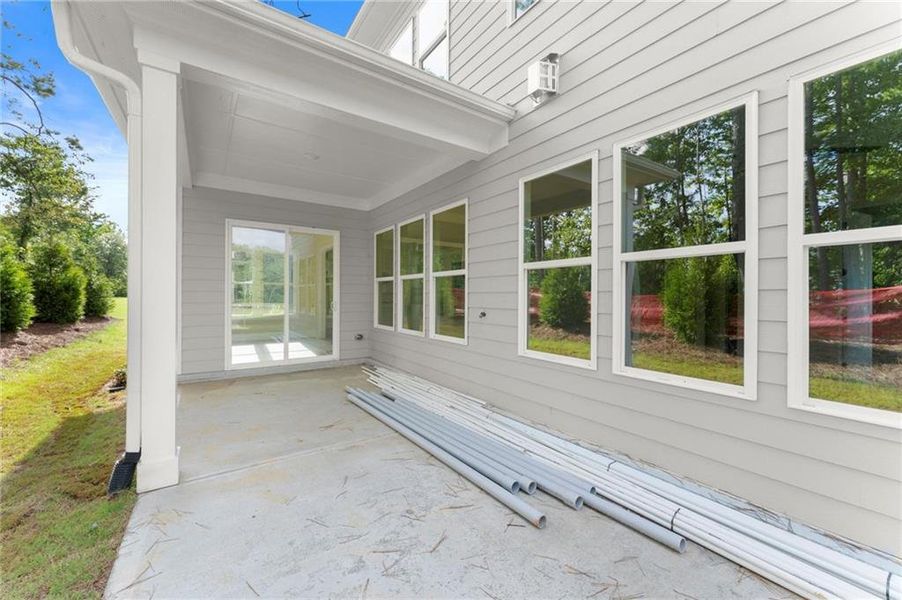 Exterior details and patio area of a home in Hillgrove Preserve, Powder Springs (Image 4). Exterior details and patio area of a home in Hillgrove Preserve, Powder Springs (Image 4).