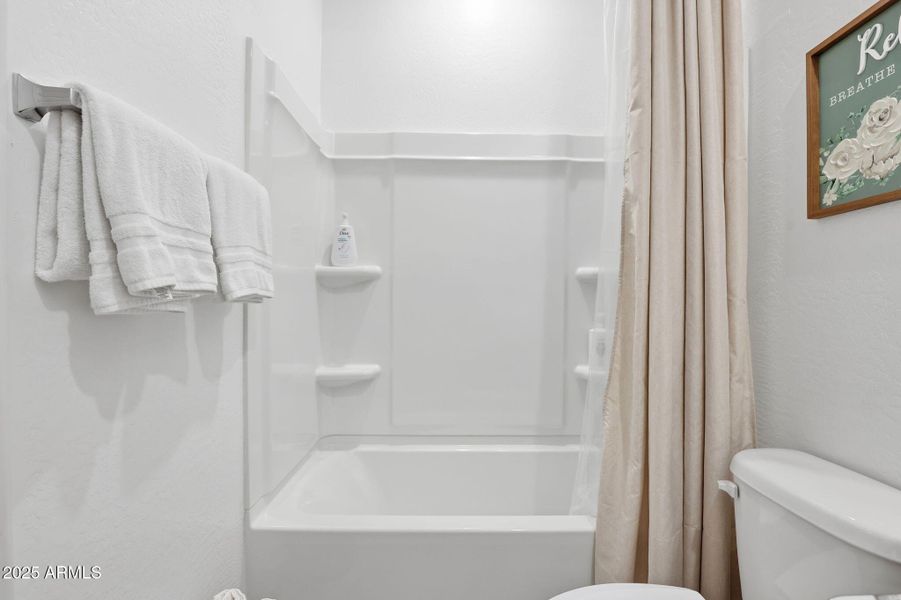 Neatly organized bathroom