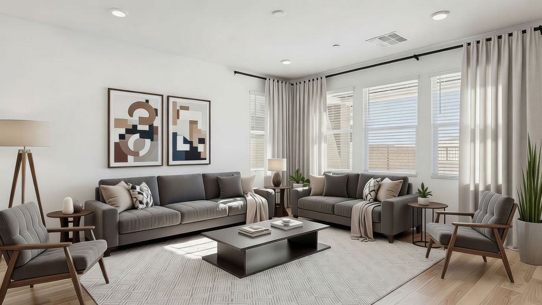 Furnished interior view inside a new home in The Buttes at Mystic, Peoria (Image 7). Furnished interior view inside a new home in The Buttes at Mystic, Peoria (Image 7).