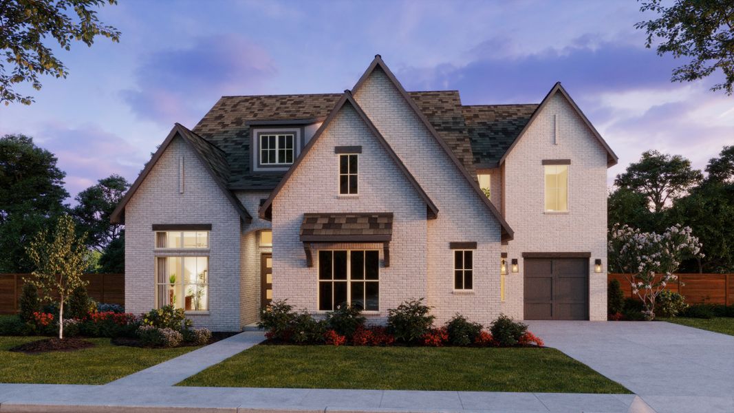 Representative exterior photo of a completed home built from the Hudson II by Southgate Homes in Windsong Ranch 71' Series, Prosper, TX (Image 9).