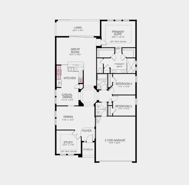 Structural options added include: Gourmet kitchen, 8' interior doors, tray ceiling package, and whole house impact windows.