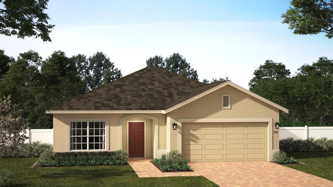 Miles Stucco Elevation 2 | Harrell Oaks in Orlando, FL by Landsea Homes