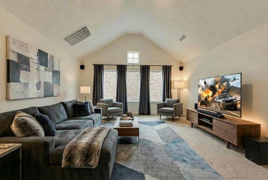 Furnished interior view inside a new home in Monterra, Fate (Image 19). Furnished interior view inside a new home in Monterra, Fate (Image 19).