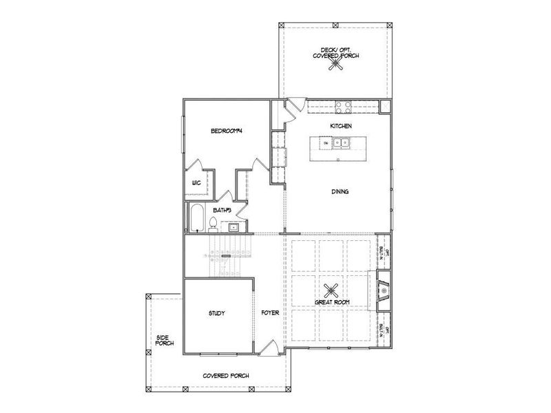 2D floor plan layout for the The Filmore by Walker Anderson Homes in Hemingway, Flowery Branch, GA (Image 2). 2D floor plan layout for the The Filmore by Walker Anderson Homes in Hemingway, Flowery Branch, GA (Image 2).