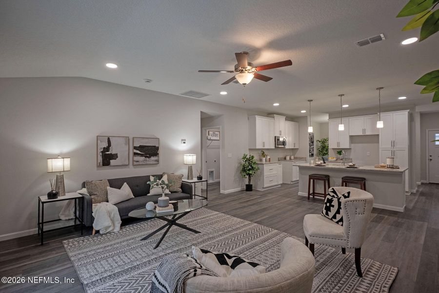 Furnished interior view inside a new home in , Jacksonville (Image 13). Furnished interior view inside a new home in , Jacksonville (Image 13).