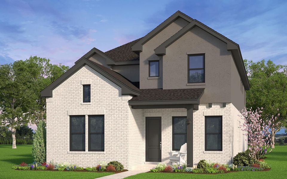 Representative exterior photo of a completed home built from the Middlebury by Brookfield Residential in 40' Traditional Homes at The Grove Frisco, Frisco, TX (Image 5). Representative exterior photo of a completed home built from the Middlebury by Brookfield Residential in 40' Traditional Homes at The Grove Frisco, Frisco, TX (Image 5).