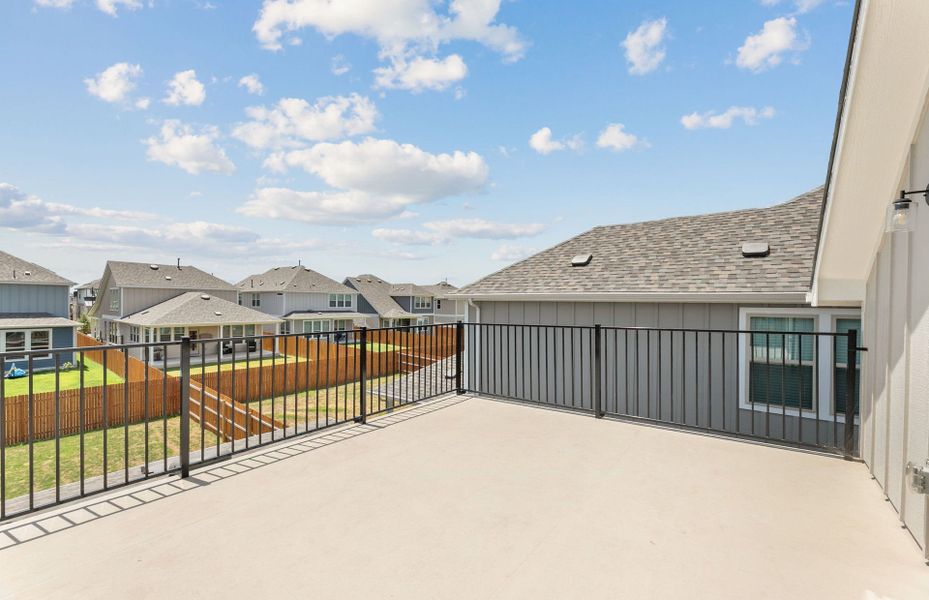 Exterior details and patio area of a home in Santa Rita Ranch, Liberty Hill (Image 3).