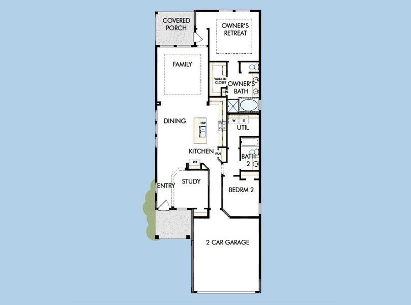 2D floor plan layout for the The Westlake by David Weekley Homes in Sienna 40' Homesites, Missouri City, TX (Image 3).