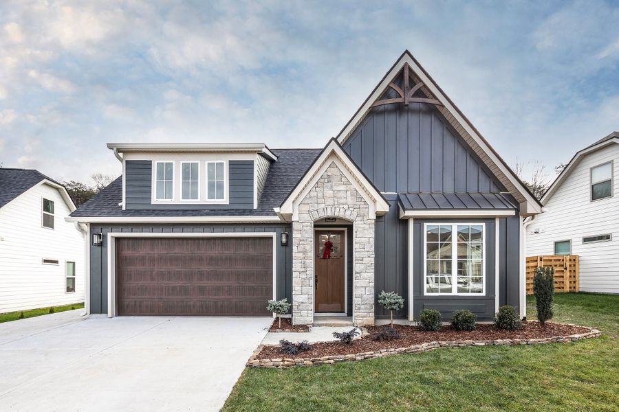 Representative exterior photo of a completed home built from the The Oxford by Greentech Homes LLC in The Thicket at Sedman Hills, Hixson, TN (Image 21).