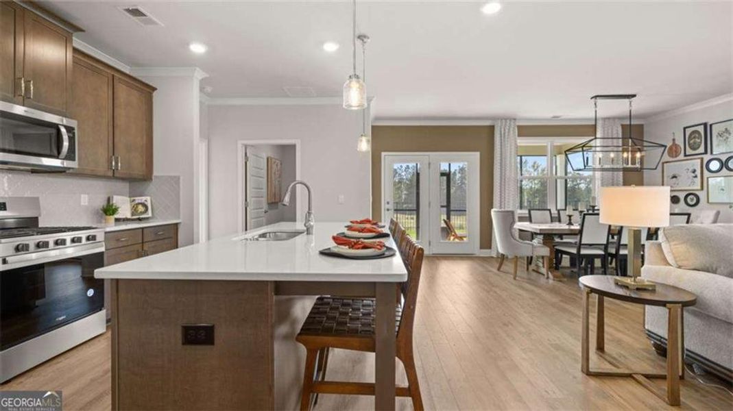 Furnished interior view inside a new home in Oak Ridge Meadows - Active Adult, Locust Grove (Image 10).