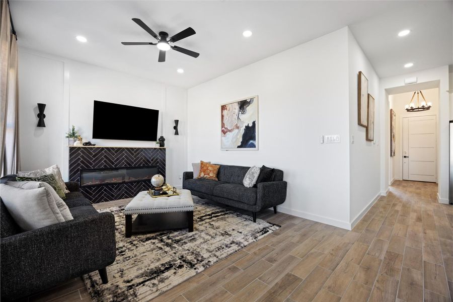 Furnished interior view inside a new home in , Cleveland (Image 34).