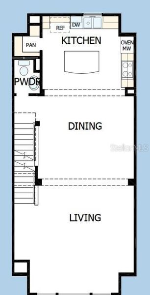 2D floor plan layout of this home in Apex at Seminole Heights, Tampa, FL (Image 6).