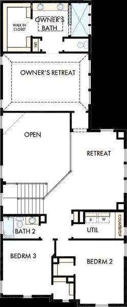 2D floor plan layout of this home in Goodnight Ranch, Austin, TX (Image 3). 2D floor plan layout of this home in Goodnight Ranch, Austin, TX (Image 3).