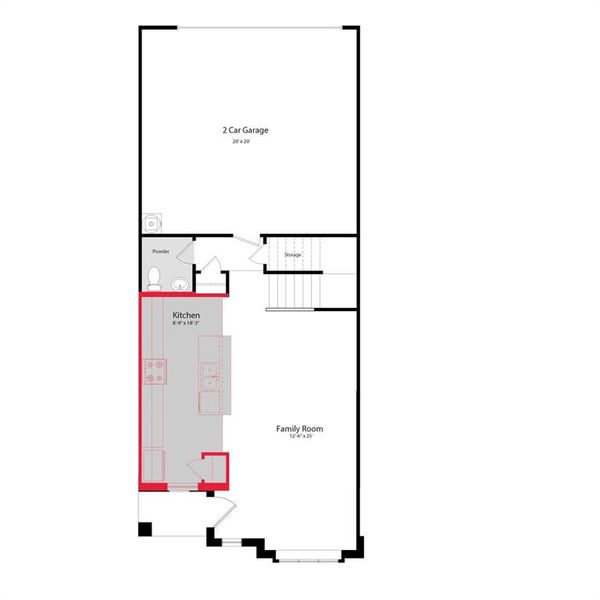 2D floor plan layout of this home in Bel Air Village Townhomes, Sherman, TX (Image 3).