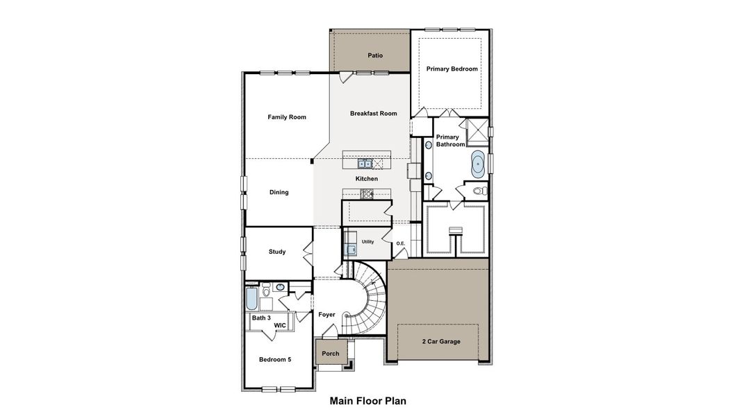 2D floor plan layout for the Roosevelt by GFO Home in Walsh Ranch, Aledo, TX (Image 4). 2D floor plan layout for the Roosevelt by GFO Home in Walsh Ranch, Aledo, TX (Image 4).