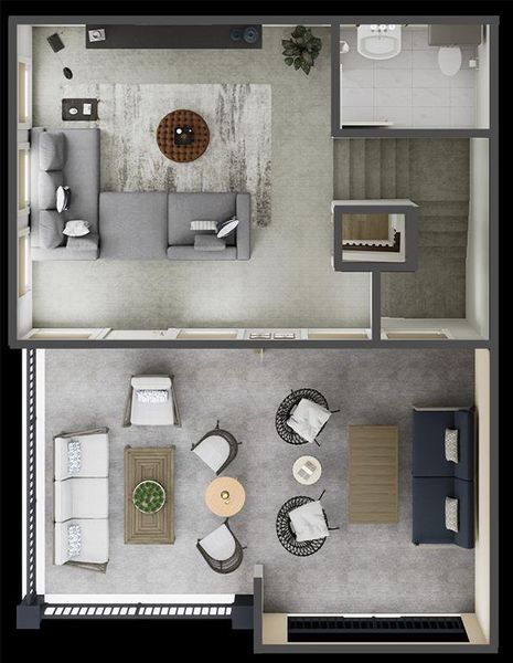 Third floor floorplan -stock photo