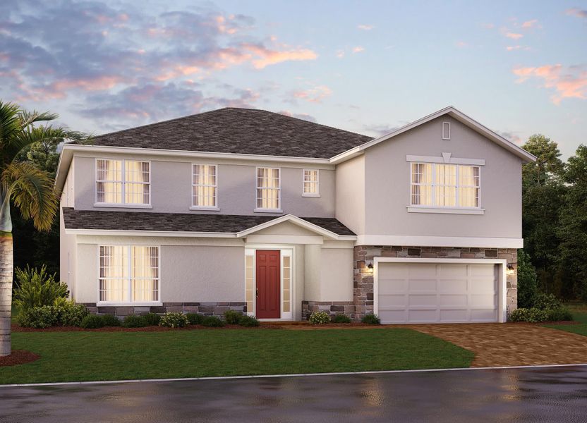 Elevation 3 with Optional Stone - Osceola by Landsea Homes