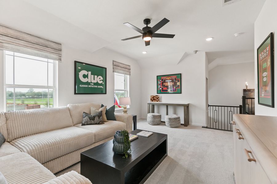 Representative furnished interior of a home built from the Premier Series - Mimosa by Brightland Homes in Anthem, Kyle (Image 13).