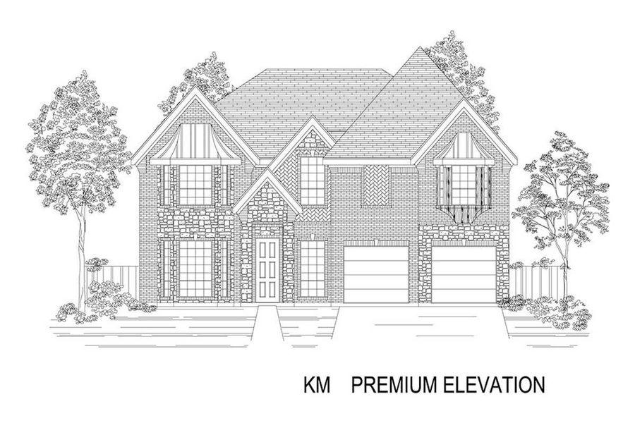 Representative rendering of the exterior for the Hillcrest 45 2F (w/Media) by First Texas Homes (Image 19).