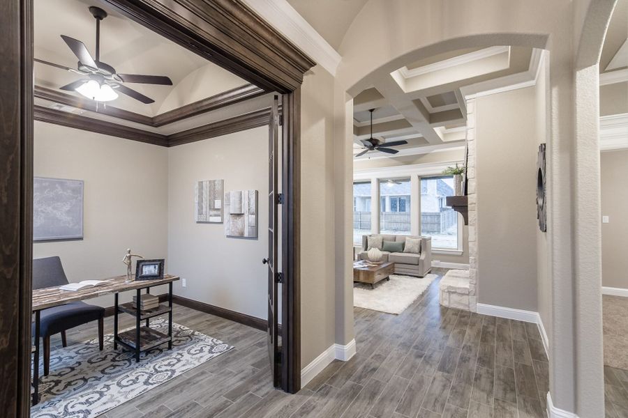 Furnished interior in a model home at Pecan Plantation in Granbury (Image 24). Furnished interior in a model home at Pecan Plantation in Granbury (Image 24).