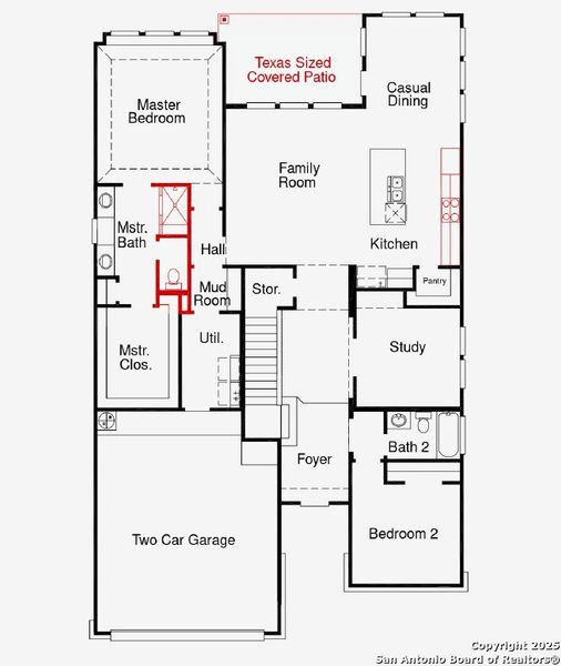 2D floor plan layout of this home in Foxbrook, Cibolo, TX (Image 5).