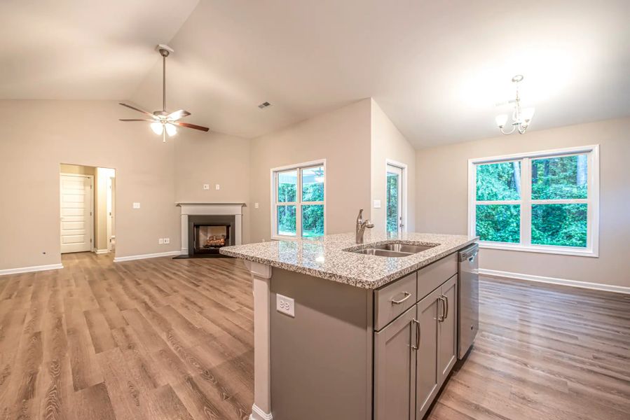 Representative furnished interior of a home built from the Bayhill A by JC Jackson Homes,LLC in Heritage Pointe, Newport (Image 7).