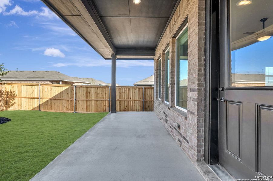 Exterior details and patio area of a home in Mayfair - Select Classic Series, New Braunfels (Image 3).