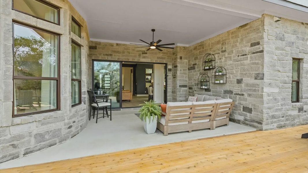 Exterior details and patio area of a home in Newhaven, Manor (Image 3).