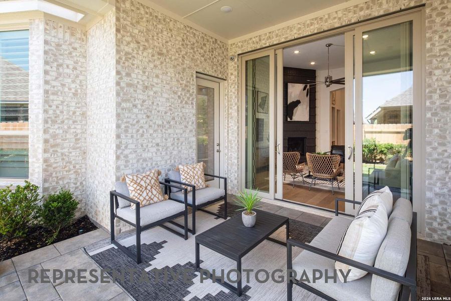 Exterior details and patio area of a home in The Ranches at Creekside, Boerne (Image 3).
