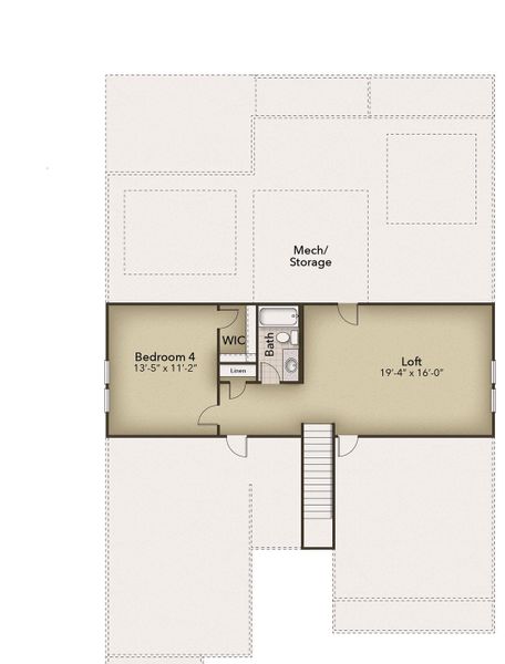 2D floor plan layout for the The Seashore by Chesapeake Homes in Coastal Club of the Carolinas, Calabash, NC (Image 6).