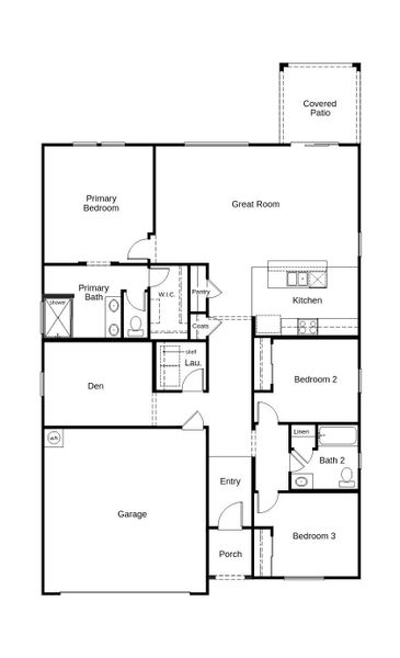 2D floor plan layout of this home in Skyline Village Enclaves, San Tan Valley, AZ (Image 2).