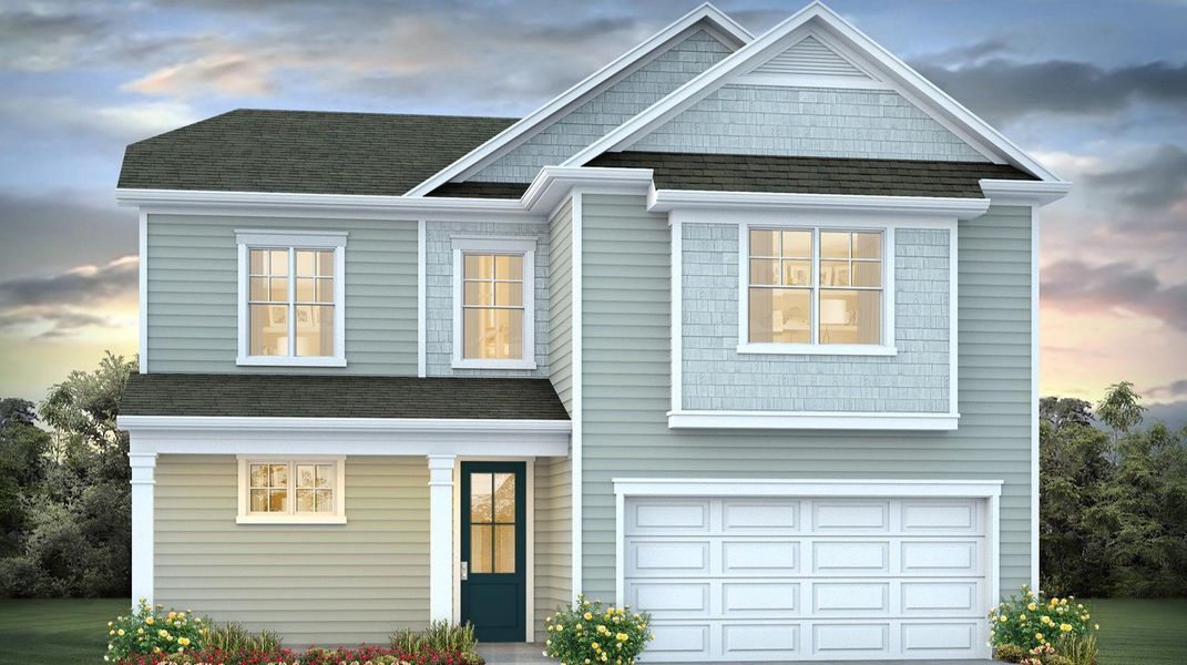 Representative exterior photo of a completed home built from the Belfort by D.R. Horton in Lake Tide Summit, Chapin, SC (Image 2). Representative exterior photo of a completed home built from the Belfort by D.R. Horton in Lake Tide Summit, Chapin, SC (Image 2).