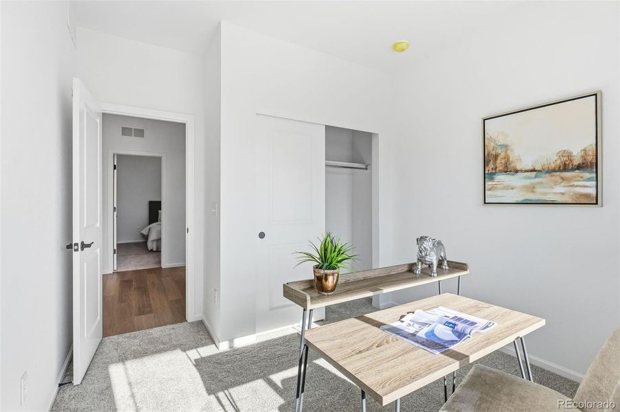 Furnished interior view inside a new home in The Cottages Collection at Ridgeline Vista, Brighton (Image 28).