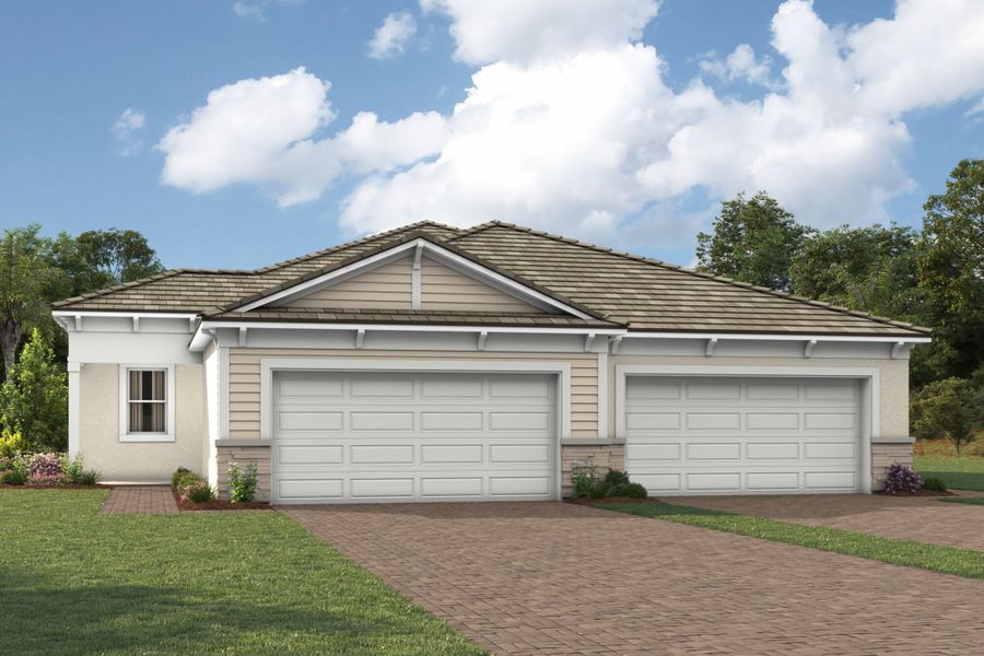 Representative exterior photo of a completed home built from the Maya by Mattamy Homes in Wellen Park, Venice, FL (Image 1). Representative exterior photo of a completed home built from the Maya by Mattamy Homes in Wellen Park, Venice, FL (Image 1).